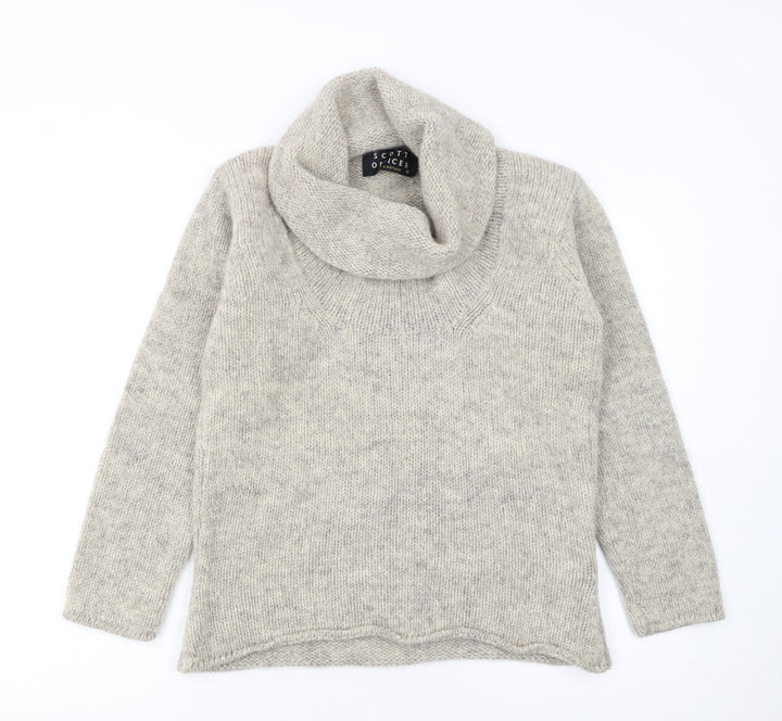 Scott Officer Women's Beige Wool Cowl Neck Jumper Size M