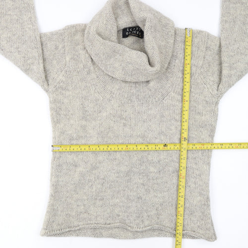 Scott Officer Women's Beige Wool Cowl Neck Jumper Size M