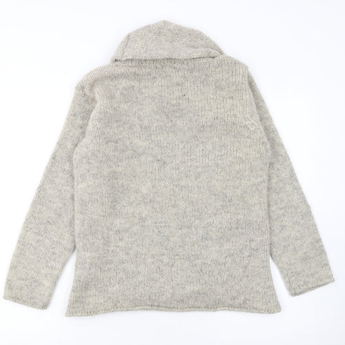 Scott Officer Women's Beige Wool Cowl Neck Jumper Size M