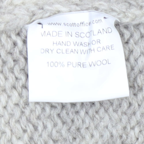 Scott Officer Women's Beige Wool Cowl Neck Jumper Size M