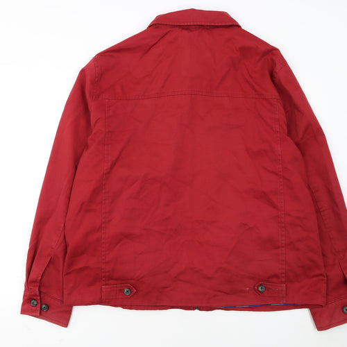 Marks and Spencer Mens Red Cotton Full Zip Jacket 2XL Casual
