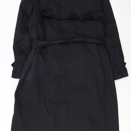 Marks and Spencer Women’s Black Size 16 Long Trench Coat Belted Twill