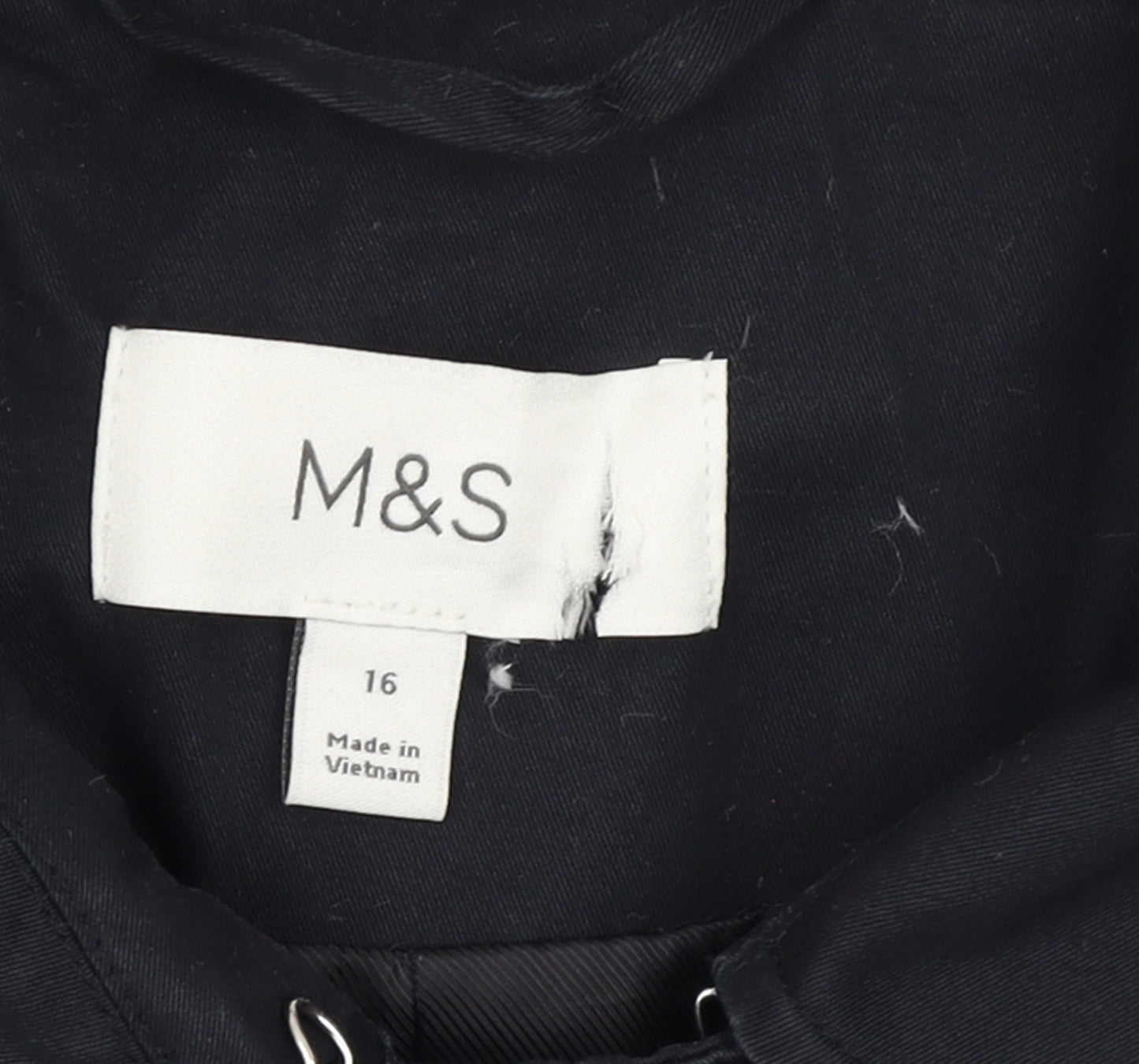 Marks and Spencer Women’s Black Size 16 Long Trench Coat Belted Twill