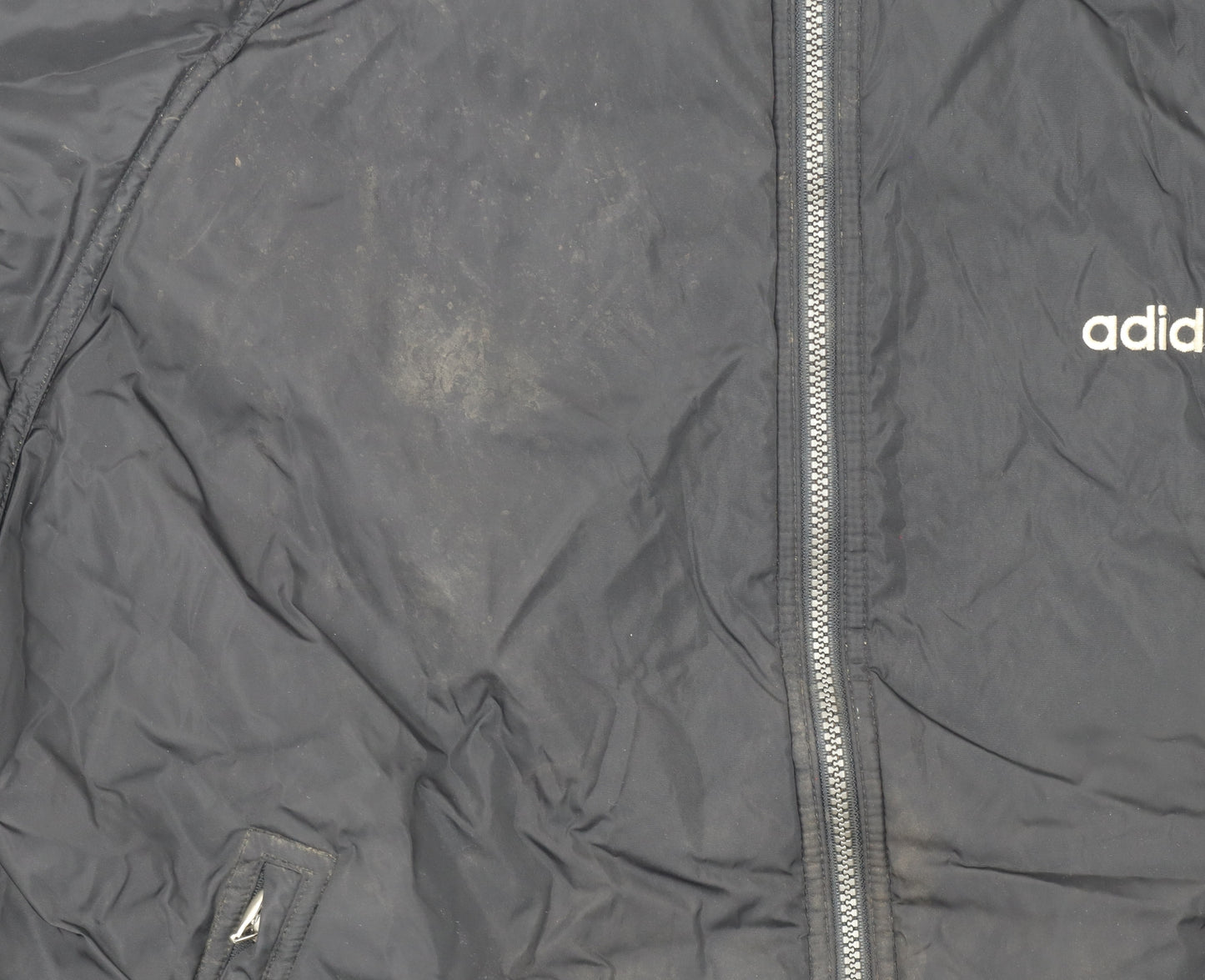 Adidas Men's Black L Hooded Full Zip Bomber Jacket 44in