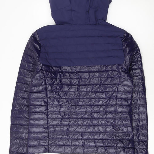Superdry Womens Blue Hooded Puffer Jacket Size 14