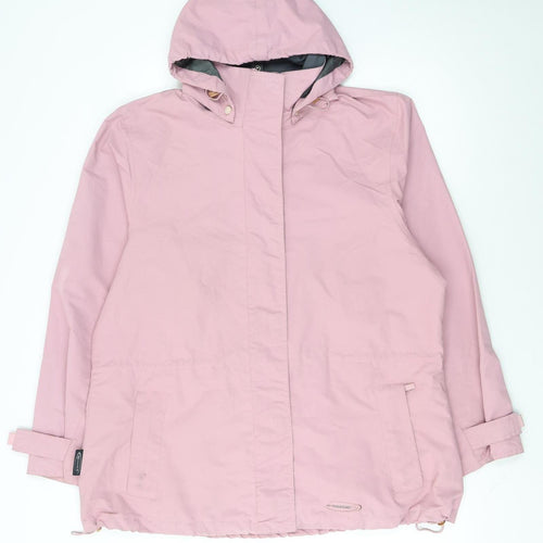 Mountainlife Women's Pink Waterproof Hooded Rain Coat Size 18