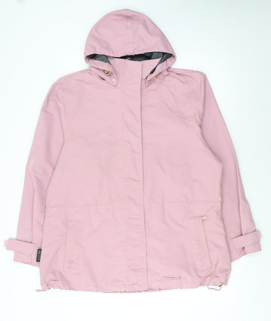 Mountainlife Women's Pink Waterproof Hooded Rain Coat Size 18