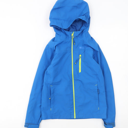 Mountain Warehouse Boys Blue Waterproof Hooded Rain Jacket 7-8 Years