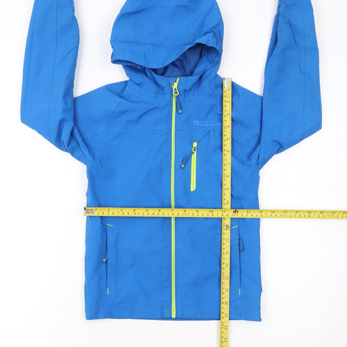 Mountain Warehouse Boys Blue Waterproof Hooded Rain Jacket 7-8 Years
