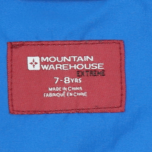 Mountain Warehouse Boys Blue Waterproof Hooded Rain Jacket 7-8 Years