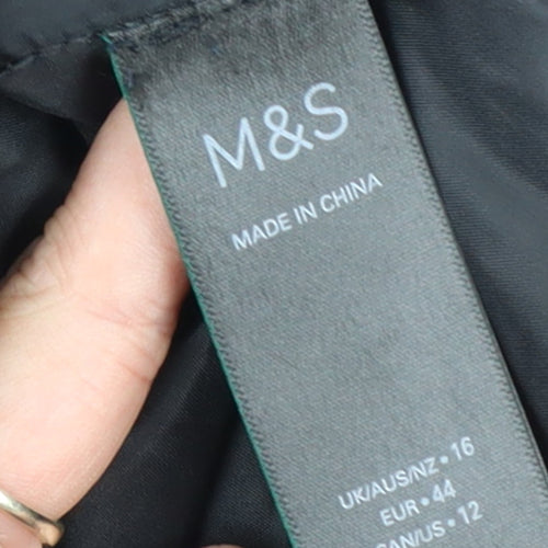 Marks and Spencer Womens Black Size 16 Windbreaker Waterproof Active Jacket