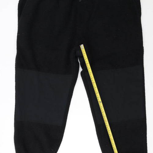 Marks and Spencer Men Black 3XL Fleece Joggers with Zip Pockets