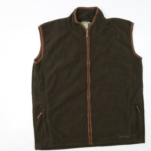 Hazy Blue Men's Brown 3XL Fleece Bodywarmer Waistcoat