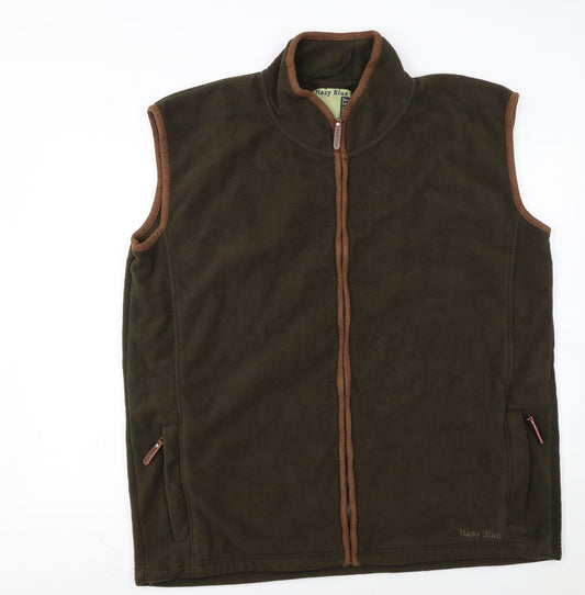 Hazy Blue Men's Brown 3XL Fleece Bodywarmer Waistcoat