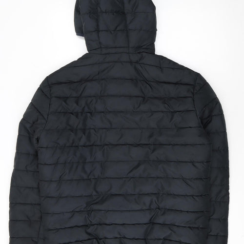 Jack & Jones Men's Black Hooded Puffer Jacket Size M