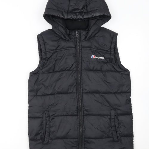 Berghaus Boys Black Hooded Puffer Bodywarmer 13 Years Mid-Length