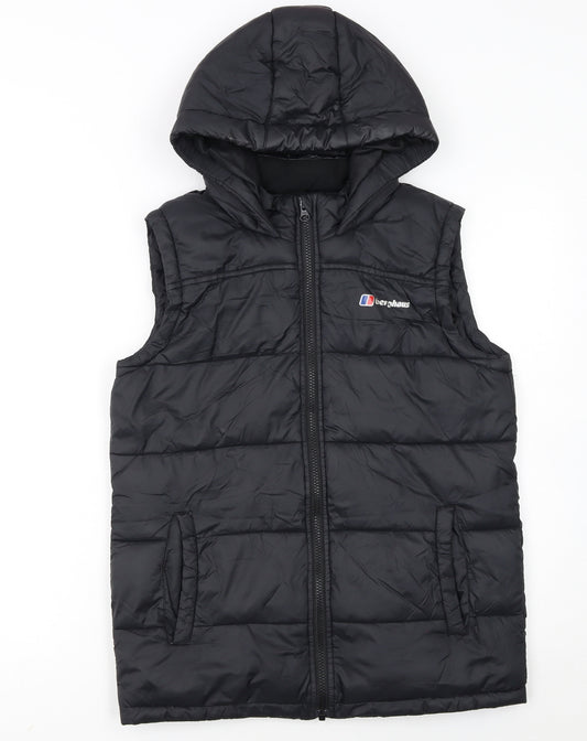 Berghaus Boys Black Hooded Puffer Bodywarmer 13 Years Mid-Length