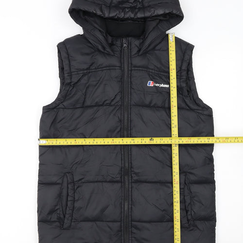 Berghaus Boys Black Hooded Puffer Bodywarmer 13 Years Mid-Length