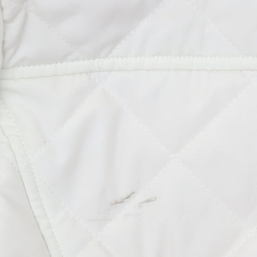 Dash Women’s Ivory Quilted Mid-Length Jacket UK 12 Button Style
