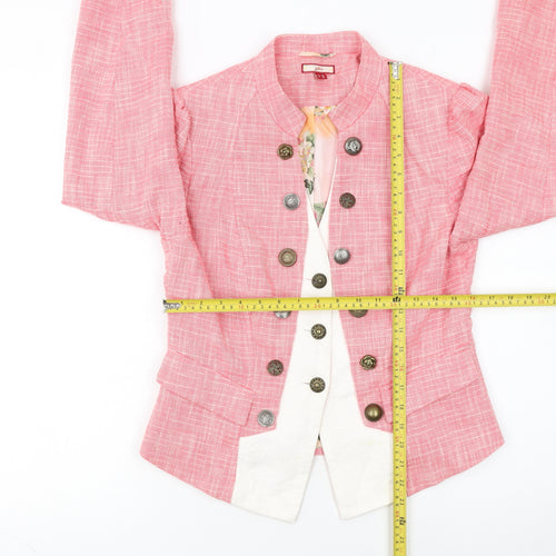 Joe Browns Pink Woven Suit Jacket Women Size 12 Tailored Blazer