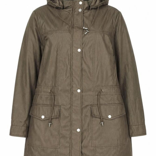 Classic Women’s Brown Hooded Parka Coat Size 18 Mid-Length
