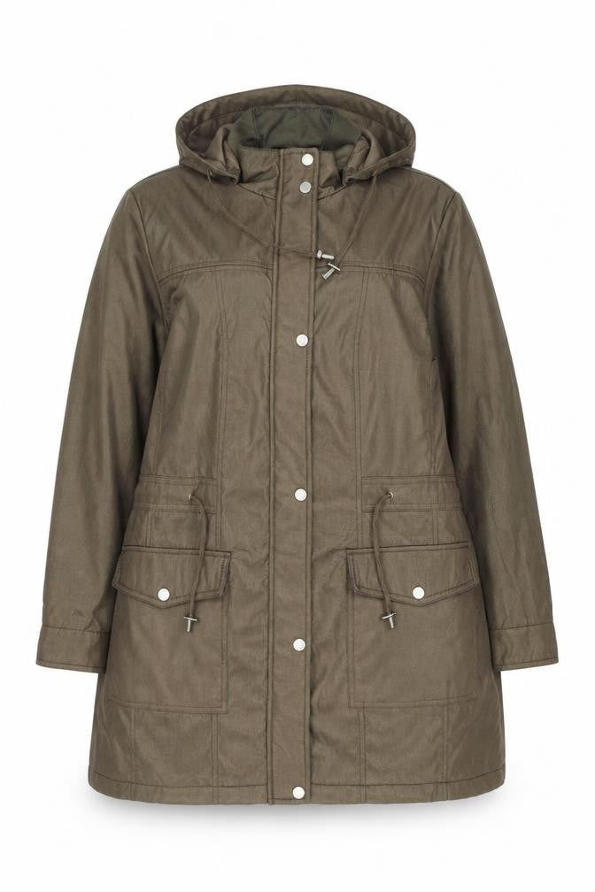 Classic Women’s Brown Hooded Parka Coat Size 18 Mid-Length