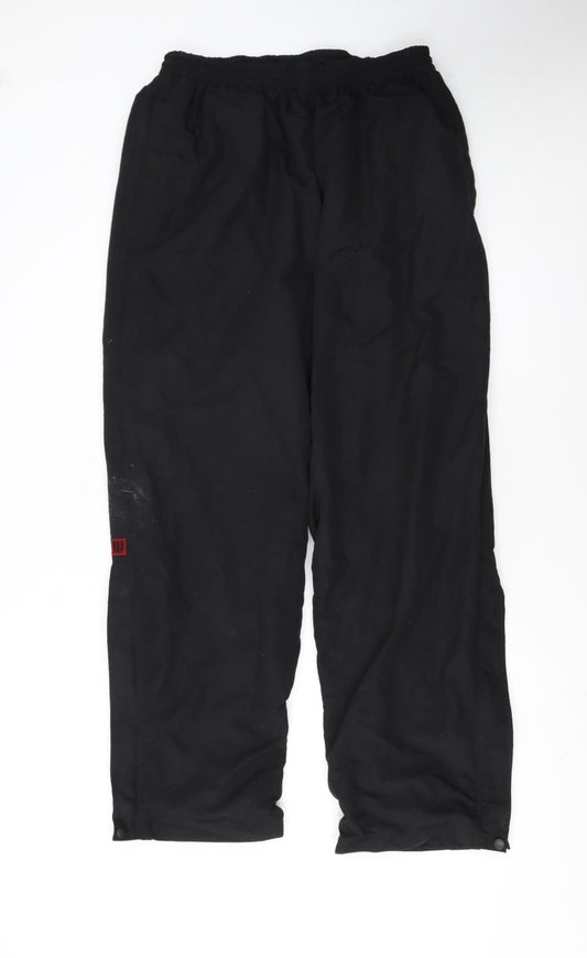Wilson Men's Black Track Pants L Lightweight Activewear Trousers