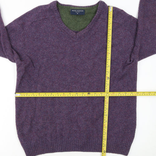 Brook Taverner Men’s Purple Lambswool V-Neck Jumper Size M