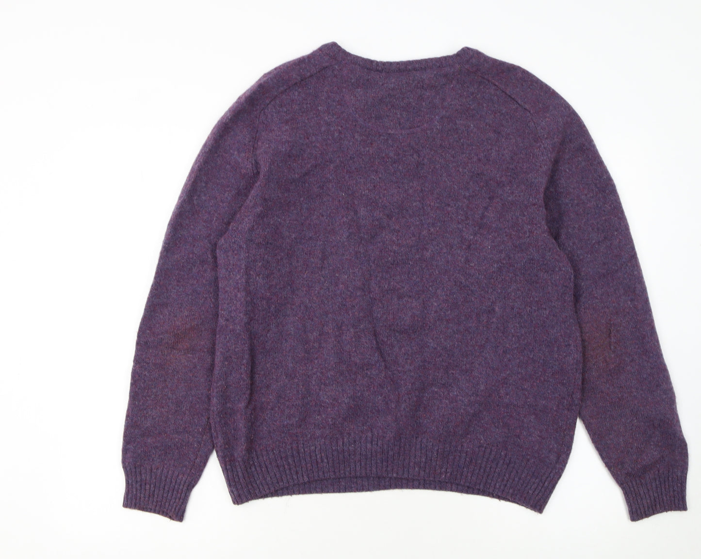 Brook Taverner Men’s Purple Lambswool V-Neck Jumper Size M