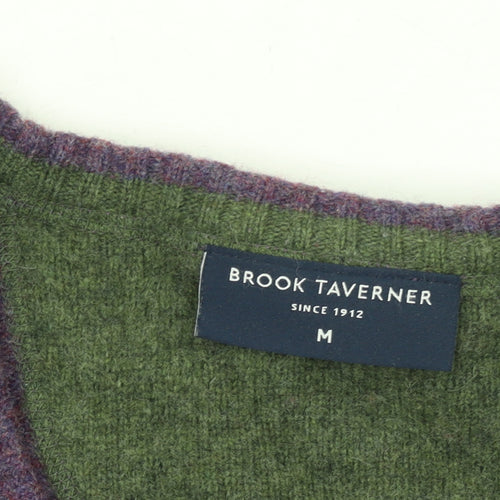 Brook Taverner Men’s Purple Lambswool V-Neck Jumper Size M
