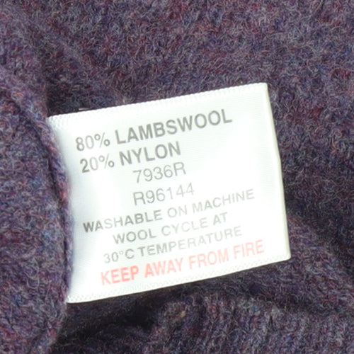 Brook Taverner Men’s Purple Lambswool V-Neck Jumper Size M