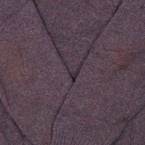 Brook Taverner Men’s Purple Lambswool V-Neck Jumper Size M