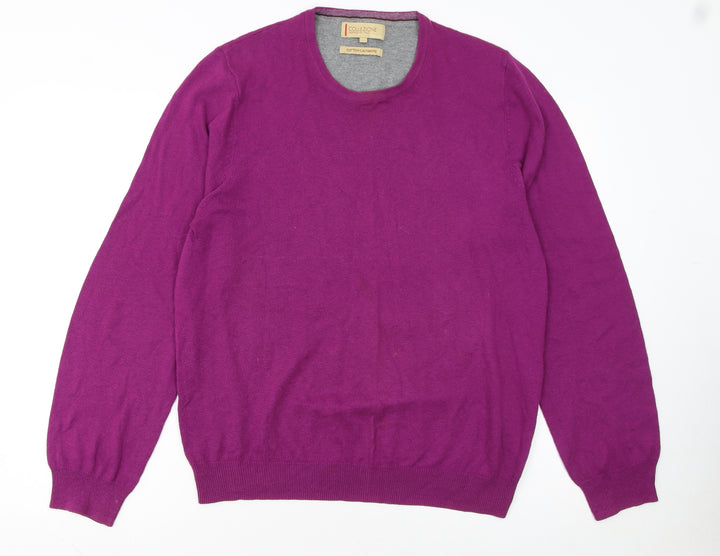 Marks and Spencer Men's Purple Cotton Cashmere Pullover Jumper L