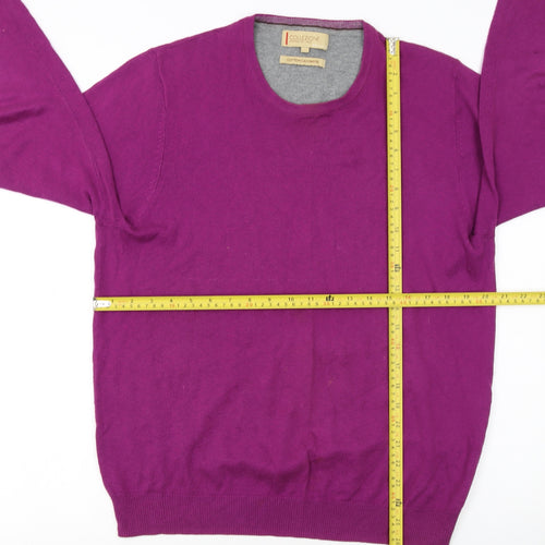 Marks and Spencer Men's Purple Cotton Cashmere Pullover Jumper L
