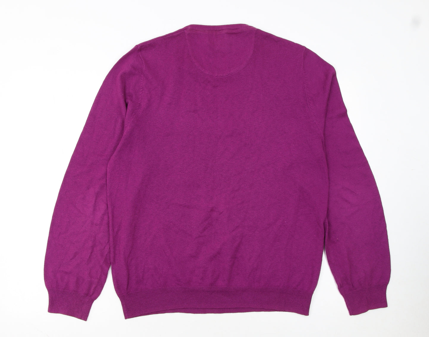 Marks and Spencer Men's Purple Cotton Cashmere Pullover Jumper L