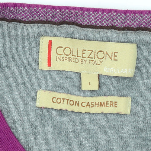 Marks and Spencer Men's Purple Cotton Cashmere Pullover Jumper L