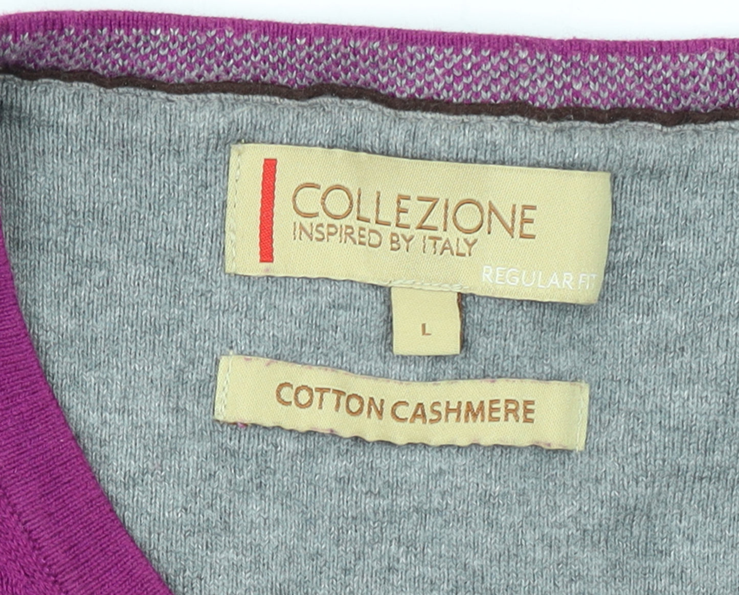 Marks and Spencer Men's Purple Cotton Cashmere Pullover Jumper L