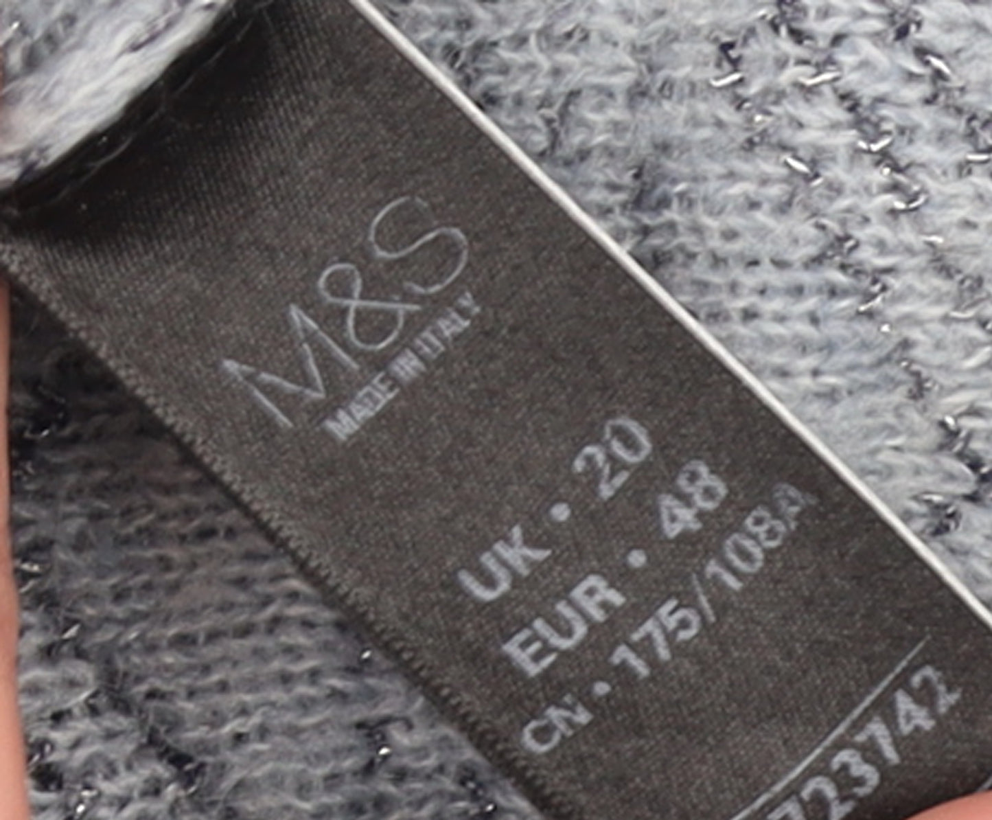 Marks and Spencer Women Blue High Neck Wool Blend Jumper Size 20