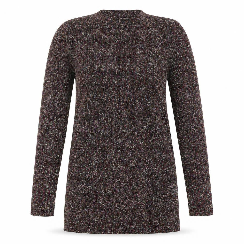 Front view of H&M Women Multicoloured Glitter Knit Crew Neck Jumper, size 10