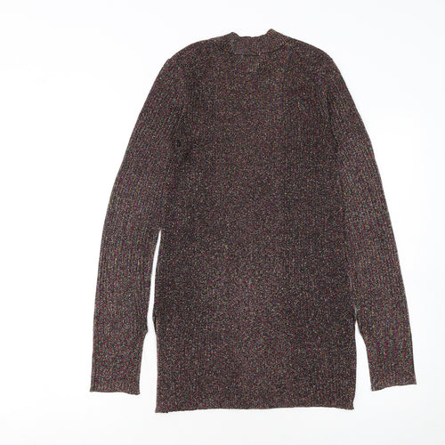 H&M Women Multicoloured Glitter Knit Crew Neck Jumper Size 10