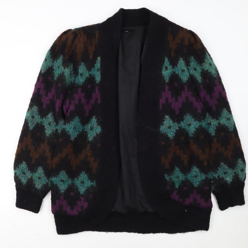 Laura Jarani Womens Multicoloured Wool Mohair Geometric Cardigan Size 12