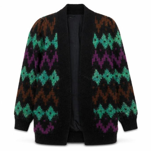 Laura Jarani Womens Multicoloured Wool Mohair Geometric Cardigan Size 12
