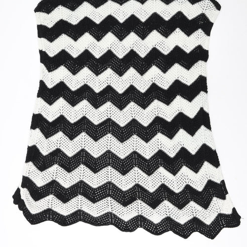 JoJo Maman Bébé Women’s Black White Knit Chevron Maternity Shift Dress M