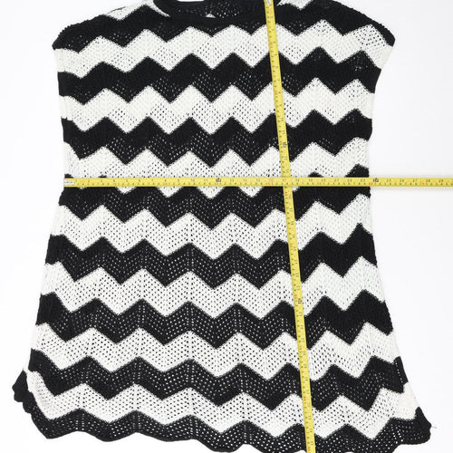 JoJo Maman Bébé Women’s Black White Knit Chevron Maternity Shift Dress M