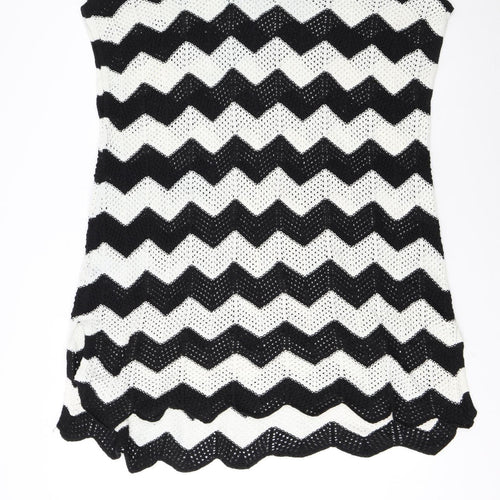 JoJo Maman Bébé Women’s Black White Knit Chevron Maternity Shift Dress M