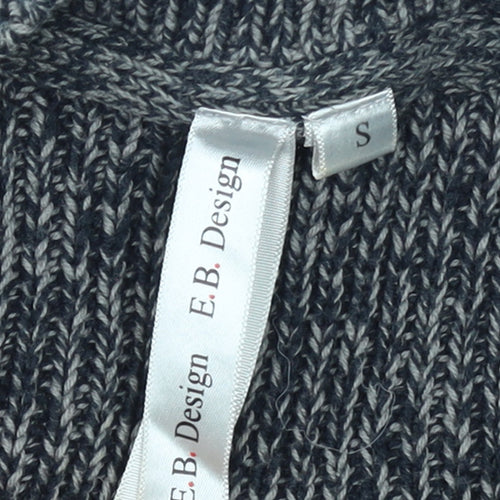 E.B. Design Women Grey Short Sleeve Knit Jumper Dress S