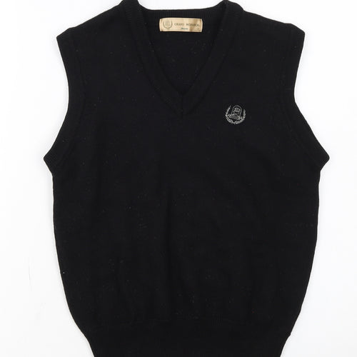 Mizuno Grand Monarch Men's Black Wool Knit V-Neck Vest M