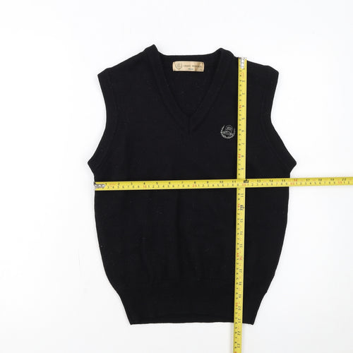 Mizuno Grand Monarch Men's Black Wool Knit V-Neck Vest M