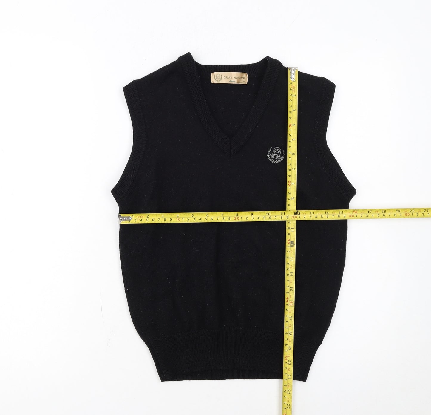 Mizuno Grand Monarch Men's Black Wool Knit V-Neck Vest M