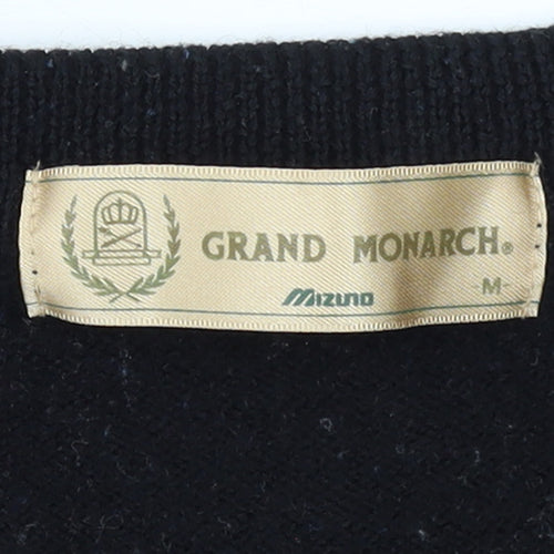 Mizuno Grand Monarch Men's Black Wool Knit V-Neck Vest M